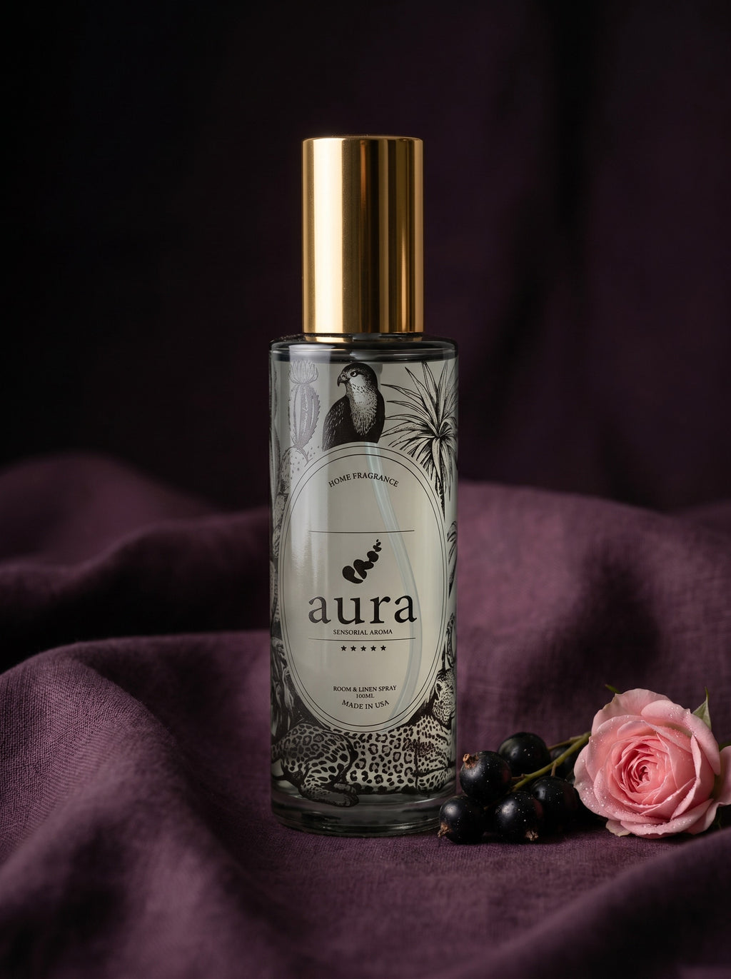 Cassis room & linen spray — French Riviera editorial scene