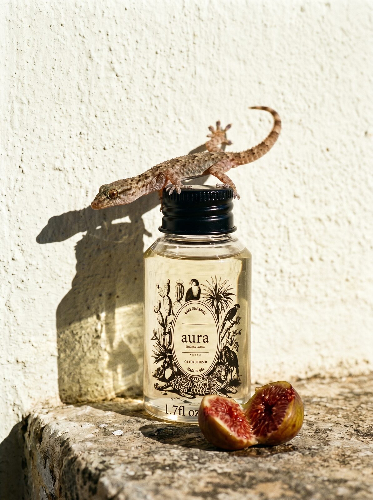 Capri diffuser oil — island-coast editorial scene
