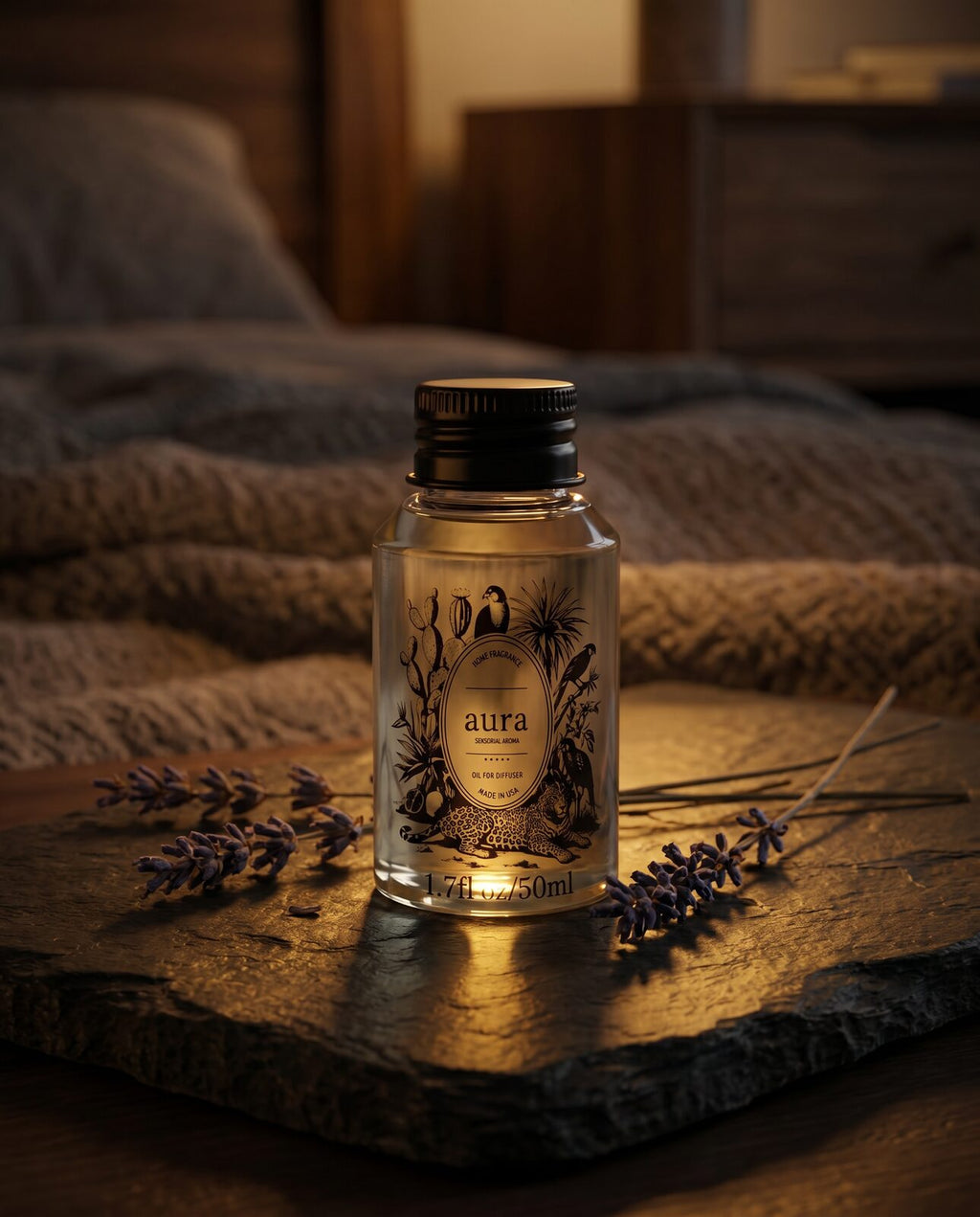 Sleep Better diffuser oil — calm nighttime scene