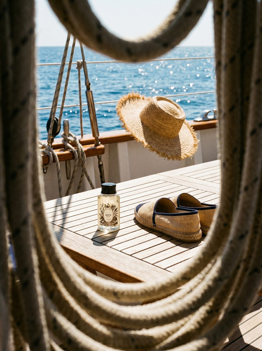 Saint Tropez diffuser oil — harbour-village editorial scene