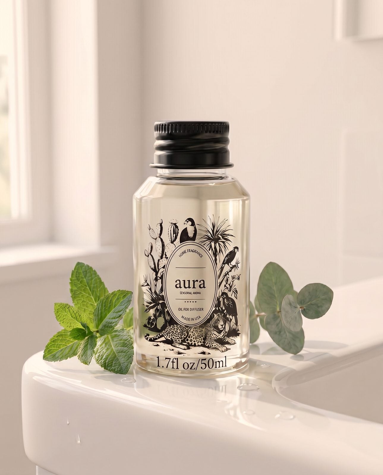 Revibe Better diffuser oil — energetic still life