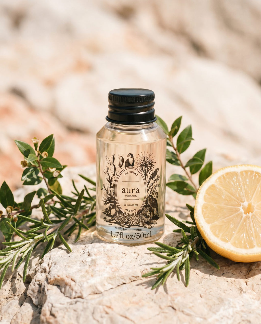 Corsica diffuser oil — warm bold still life