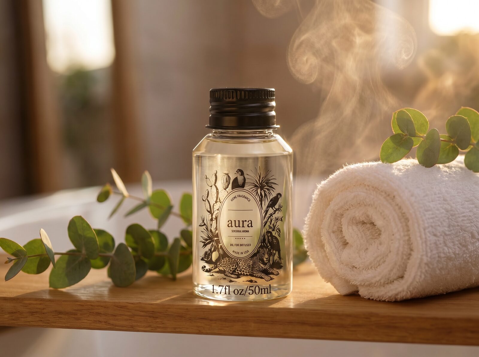 Unwind Better diffuser oil — quiet luxury still life