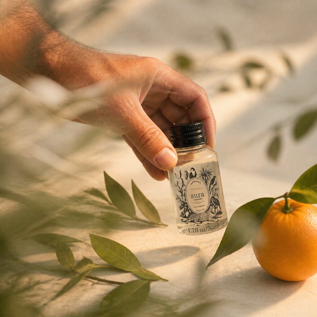 Saint Tropez diffuser oil — sun-warmed still life