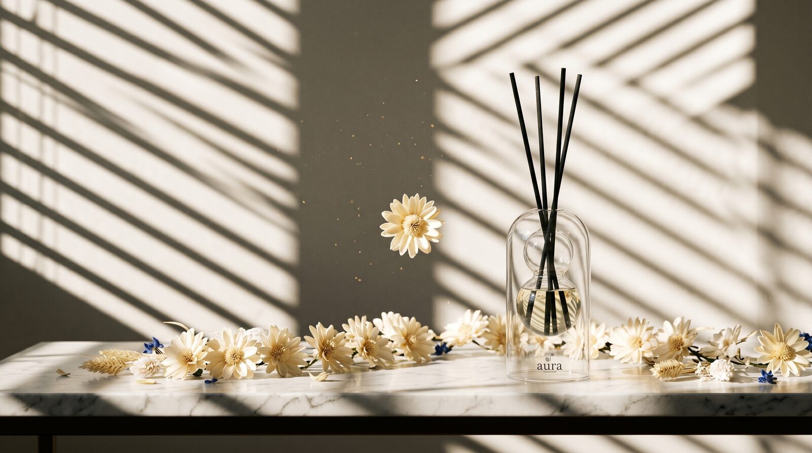 Saint Tropez reed diffuser — harbour-village editorial scene