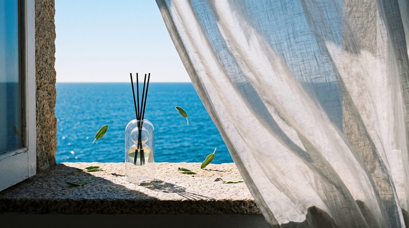 Sardegna reed diffuser — airy coastal still life