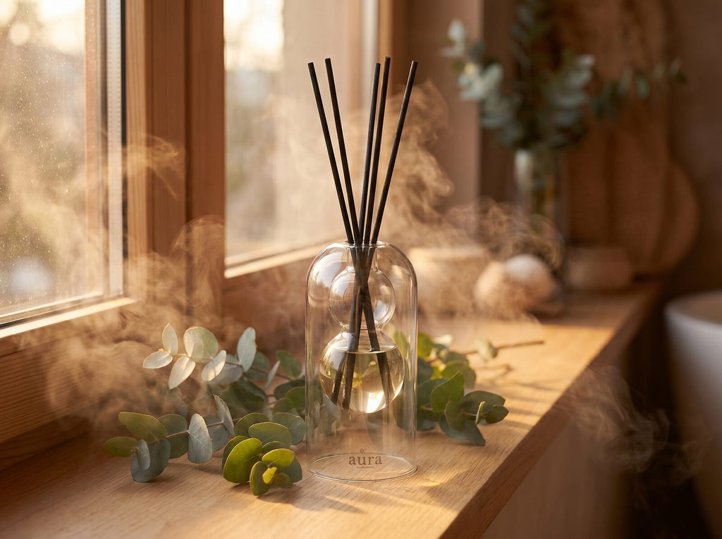 Unwind Better reed diffuser — quiet luxury still life