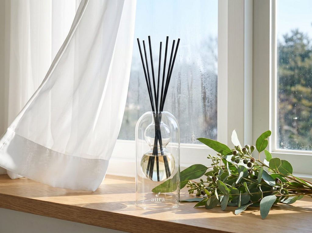 Revibe Better reed diffuser — energetic still life