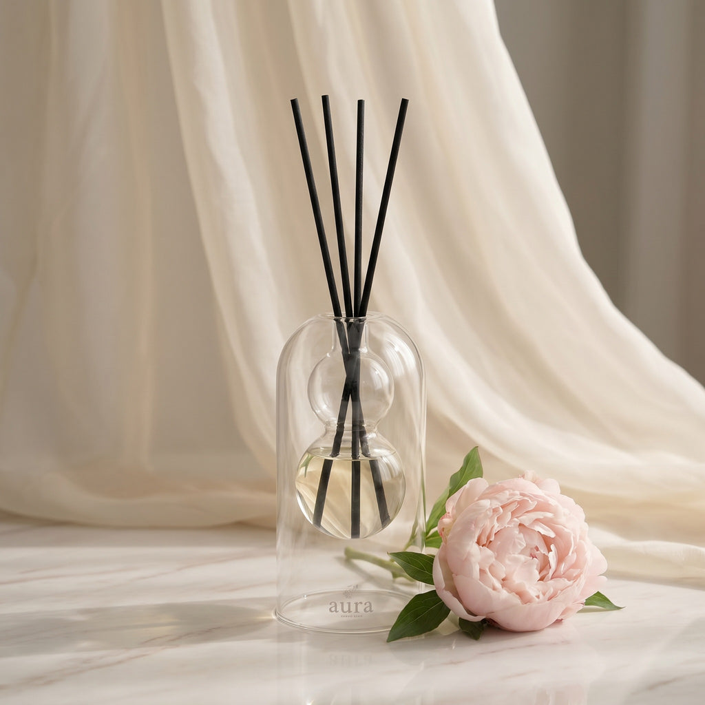 Bella reed diffuser — warm meditative still life