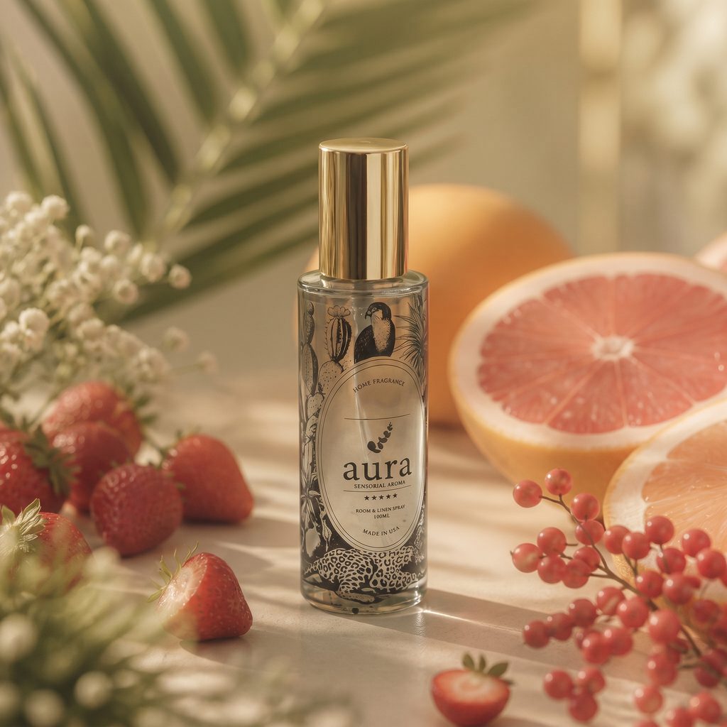 Maddalena room spray — turquoise archipelago editorial scene