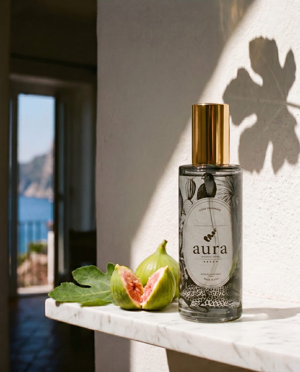 Capri room spray — island-coast editorial scene
