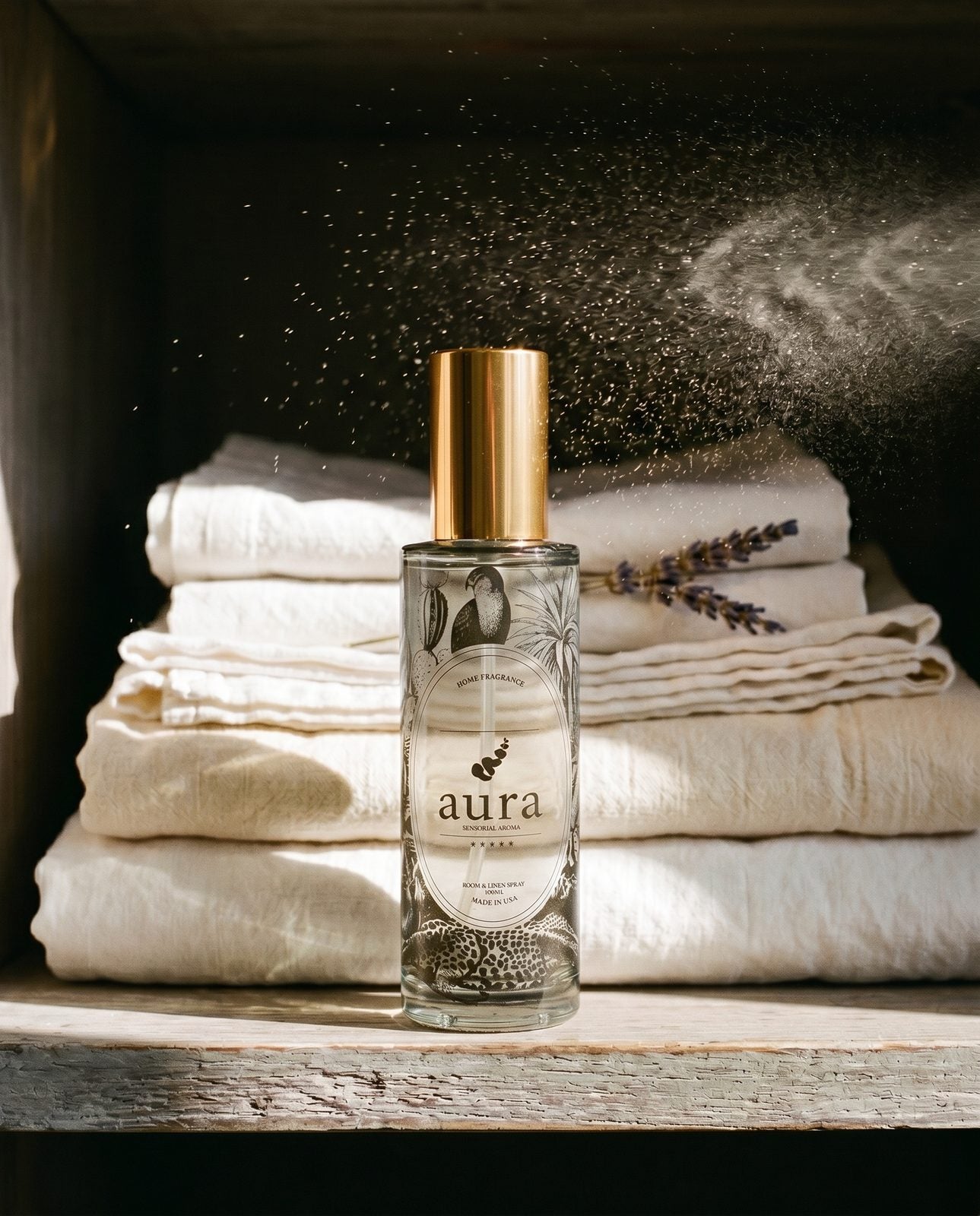 Provence room spray — lavender-field editorial scene