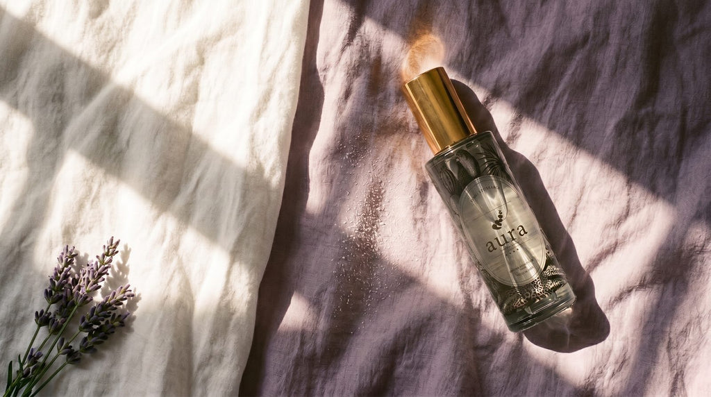 Provence room spray — calm styled still life
