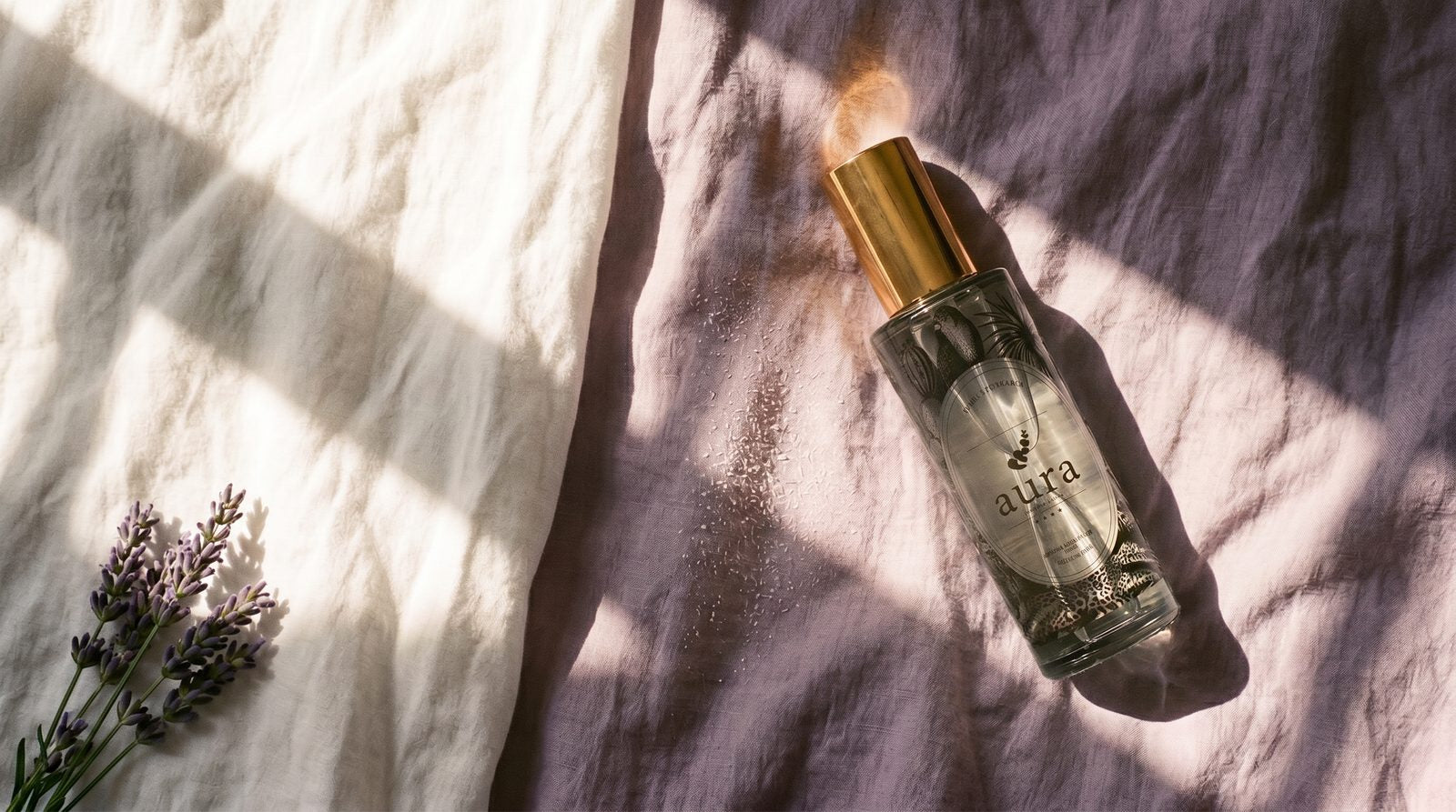 Provence room spray — calm styled still life