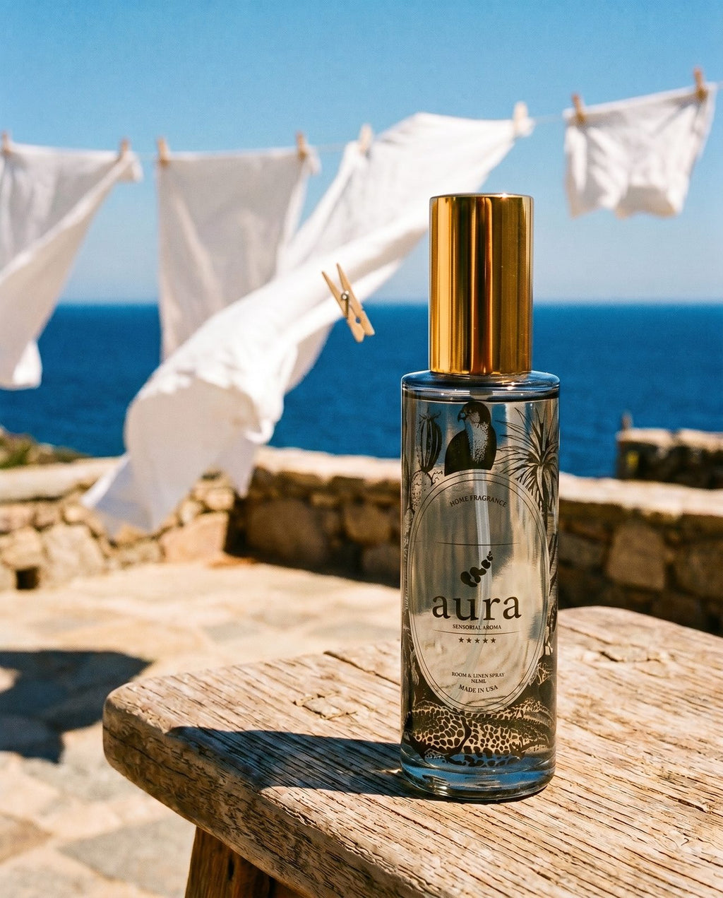 Sardegna room spray — airy coastal still life