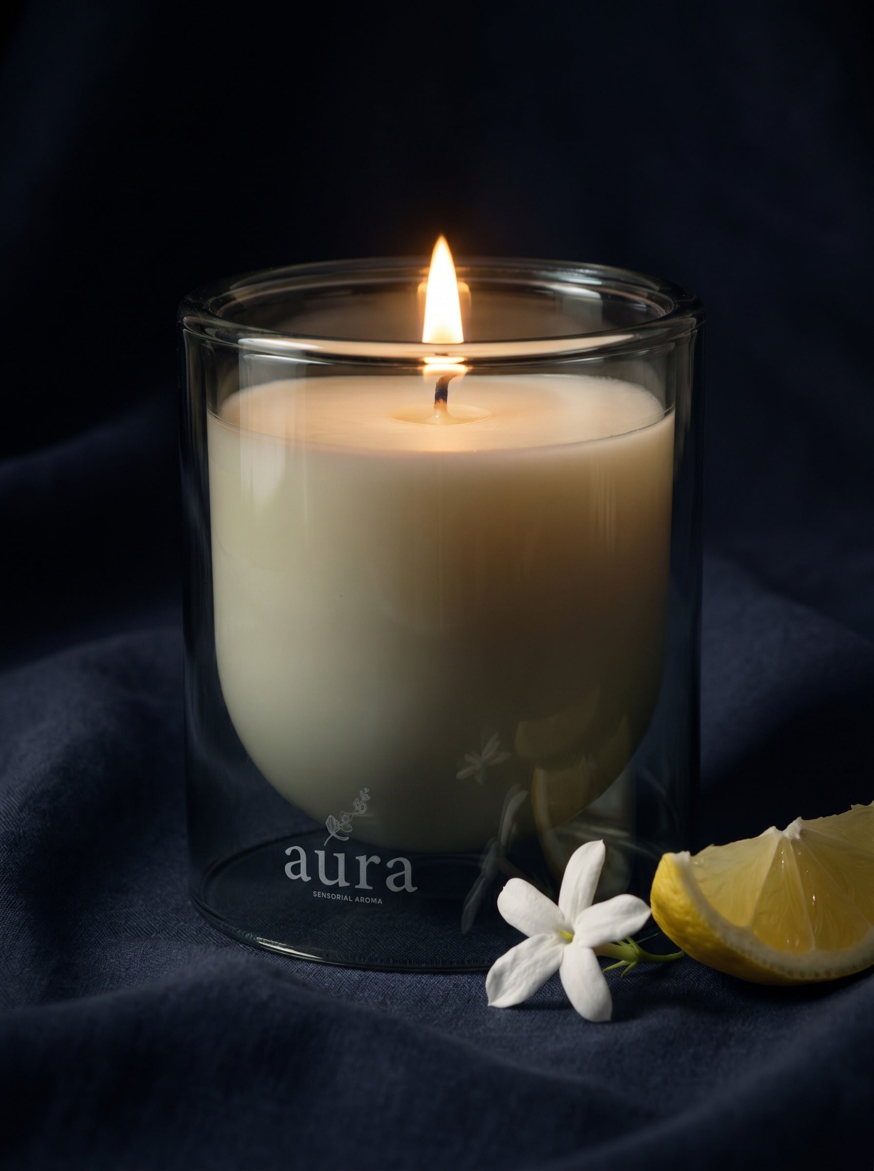 Sicilia candle — Palermo terrace editorial scene
