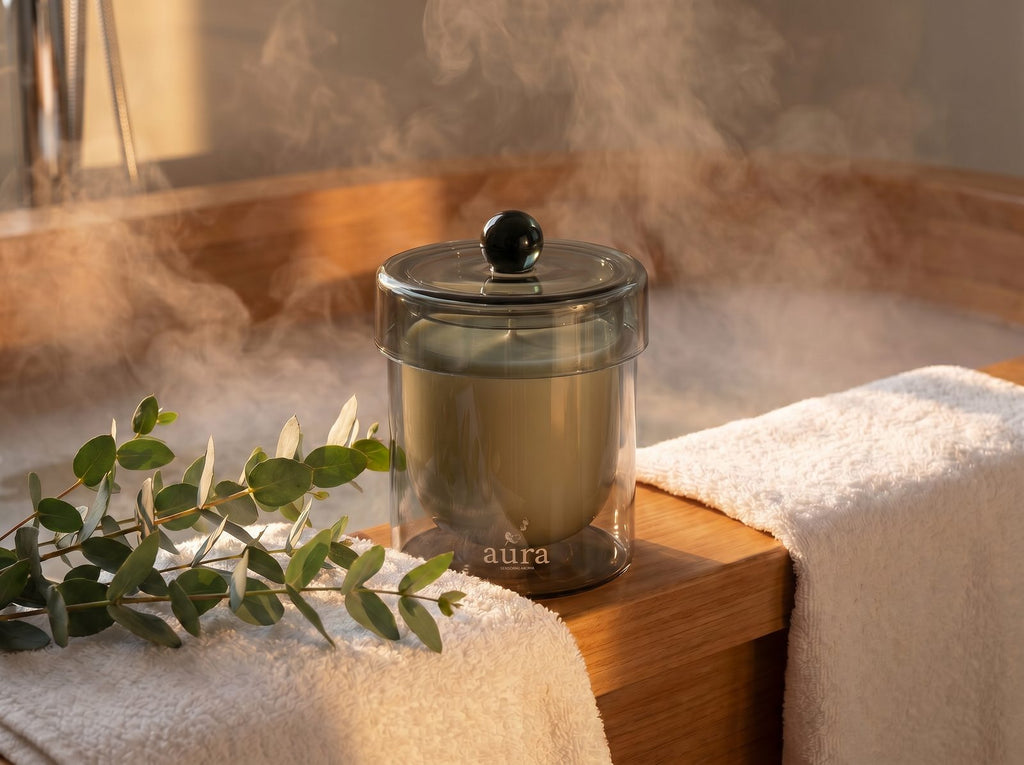 Unwind Better candle — quiet luxury still life