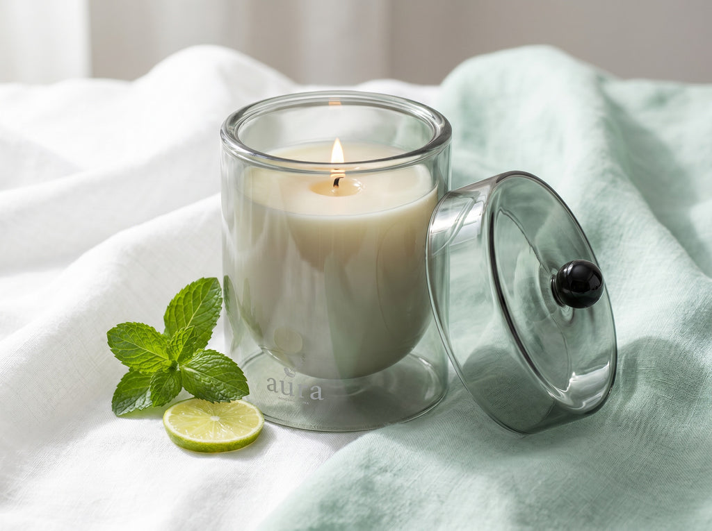 Revibe Better candle — energetic still life