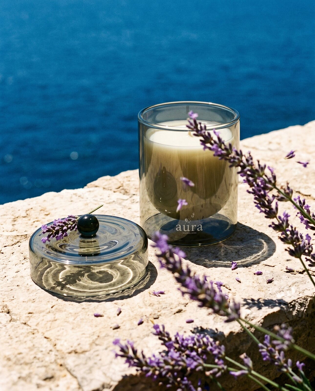 Provence candle — calm styled still life