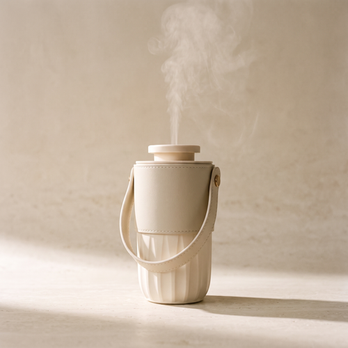 Aura Nomade portable diffuser, off-white, studio packshot