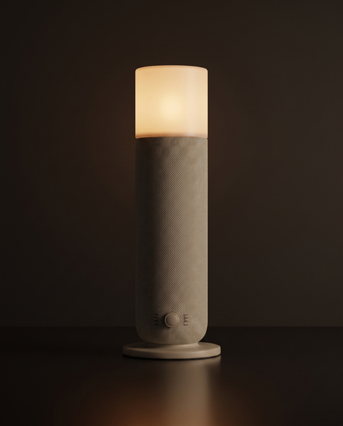 AURA Lumière — encendido, tapa con luz tipo vela