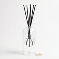 Maddalena reed diffuser — clear glass vessel with fiber reeds