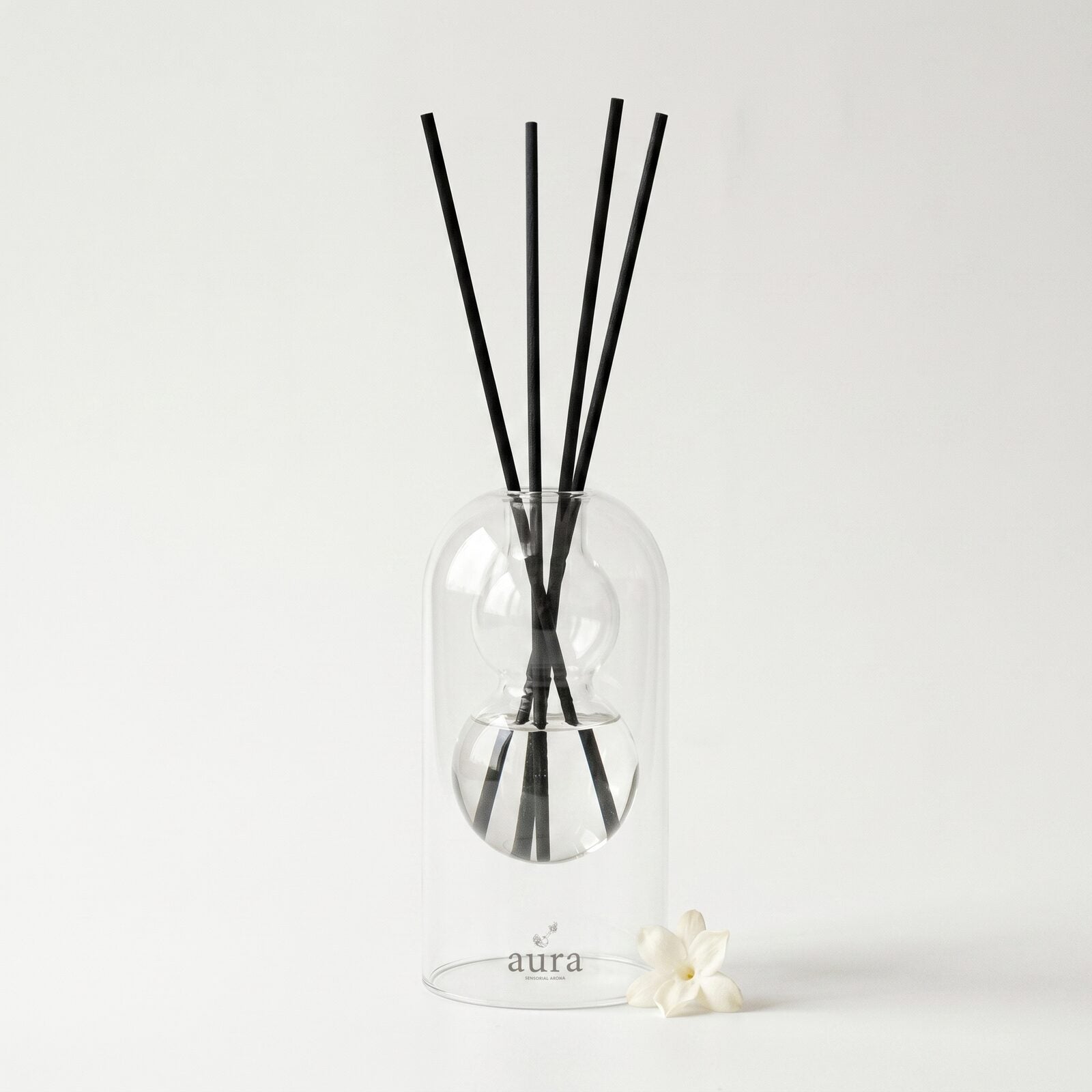 Sicilia reed diffuser — clear glass vessel with fiber reeds
