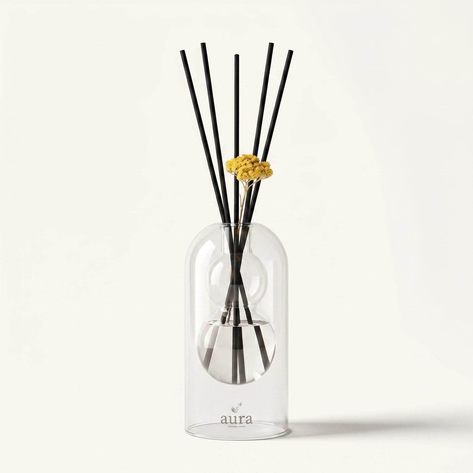 Corsica reed diffuser — clear glass vessel with fiber reeds