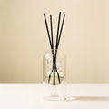 Saint Tropez reed diffuser — clear glass vessel with fiber reeds