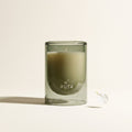 Saint Tropez scented candle — smoked sage glass with green sphere finial